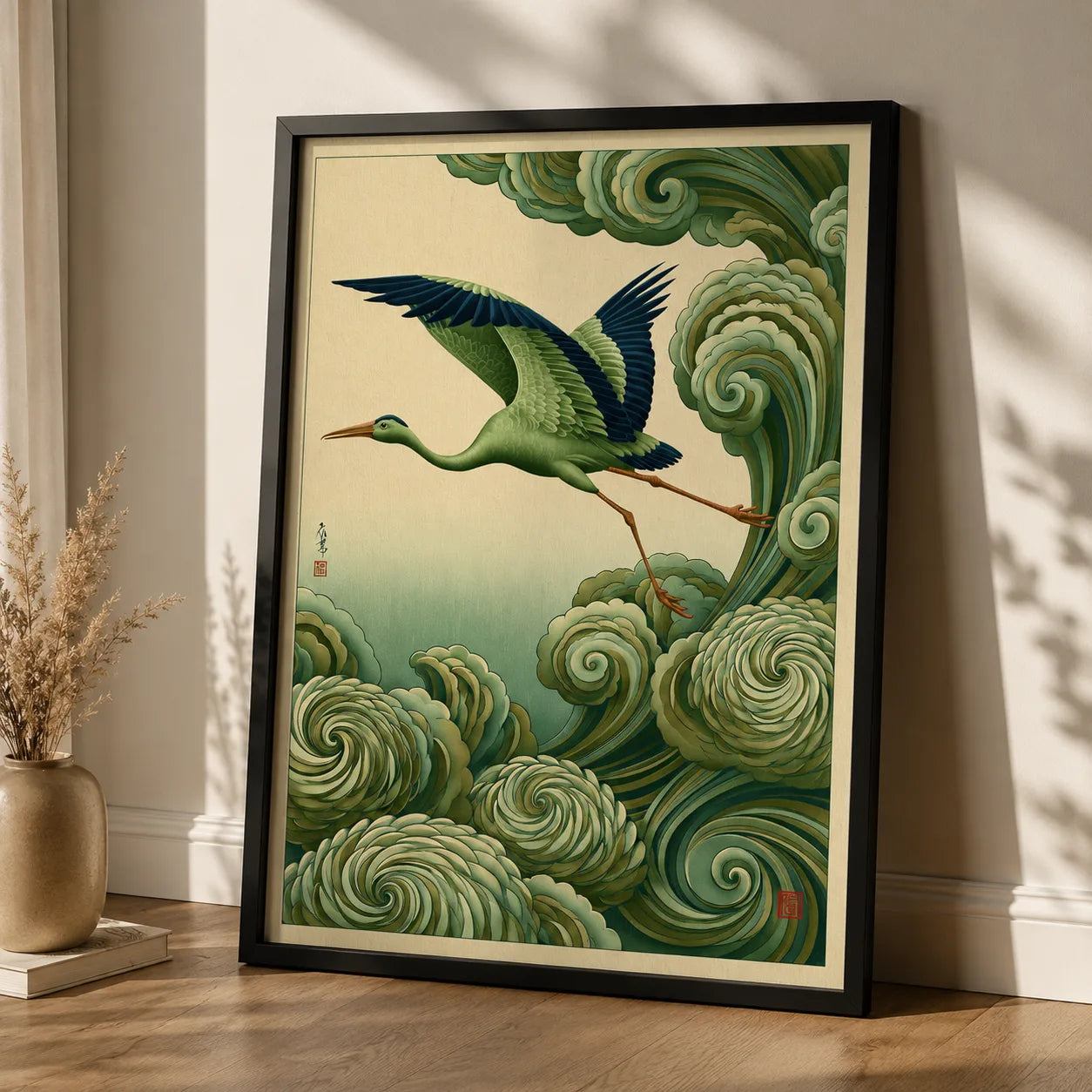 Japanese Crane and Waves Wall Art Decor - Wall Art Decor - view 11