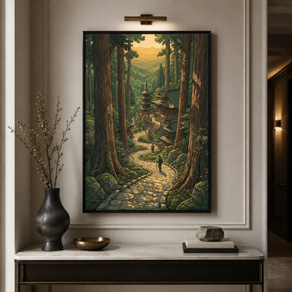 Japanese Forest Temple Path Landscape Wall Art Decor preview 10