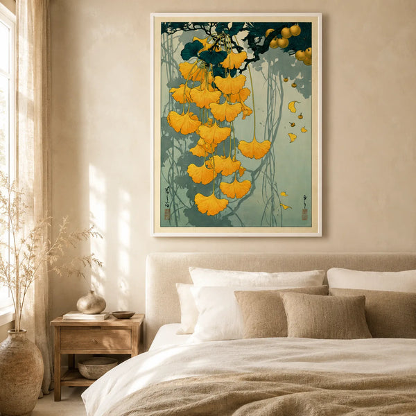 Japanese Ginkgo Botanical Wall Art Decor