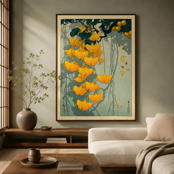 Japanese Ginkgo Botanical Wall Art Decor
