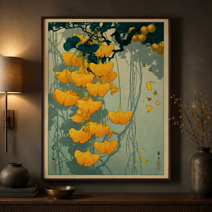 Japanese Ginkgo Botanical Wall Art Decor