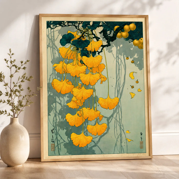 Japanese Ginkgo Botanical Wall Art Decor