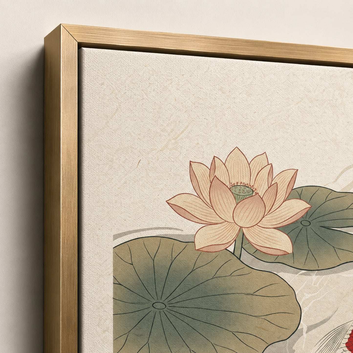 Japanese Koi Fish and Lotus Ukiyo-e Wall Art Decor preview 8
