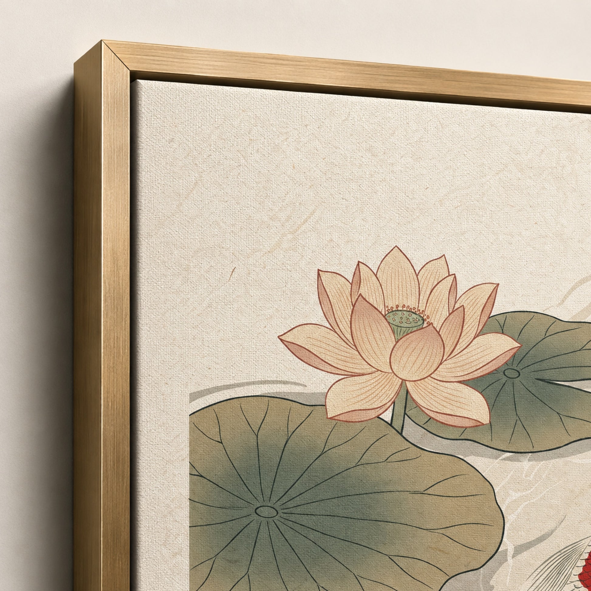Japanese Koi Fish and Lotus Ukiyo-e Wall Art Decor preview 8