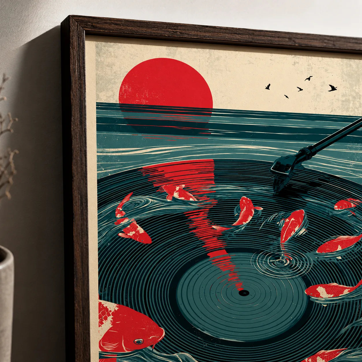 Japanese Koi Vinyl Record Wall Art Decor - Wall Art Decor - packaging