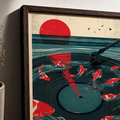 Japanese Koi Vinyl Record Wall Art Decor - Wall Art Decor - packaging