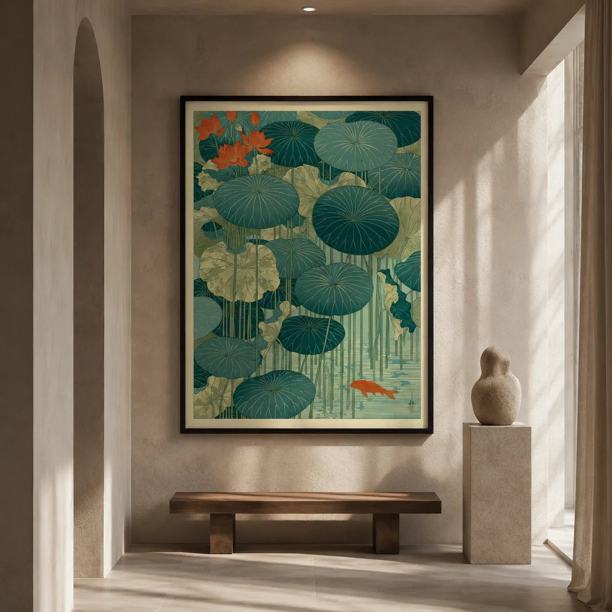 Japanese Lotus Pond Koi Wall Art Decor - Wall Art Decor - view 11
