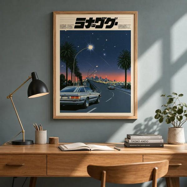 Japanese Night Drive Wall Art Decor