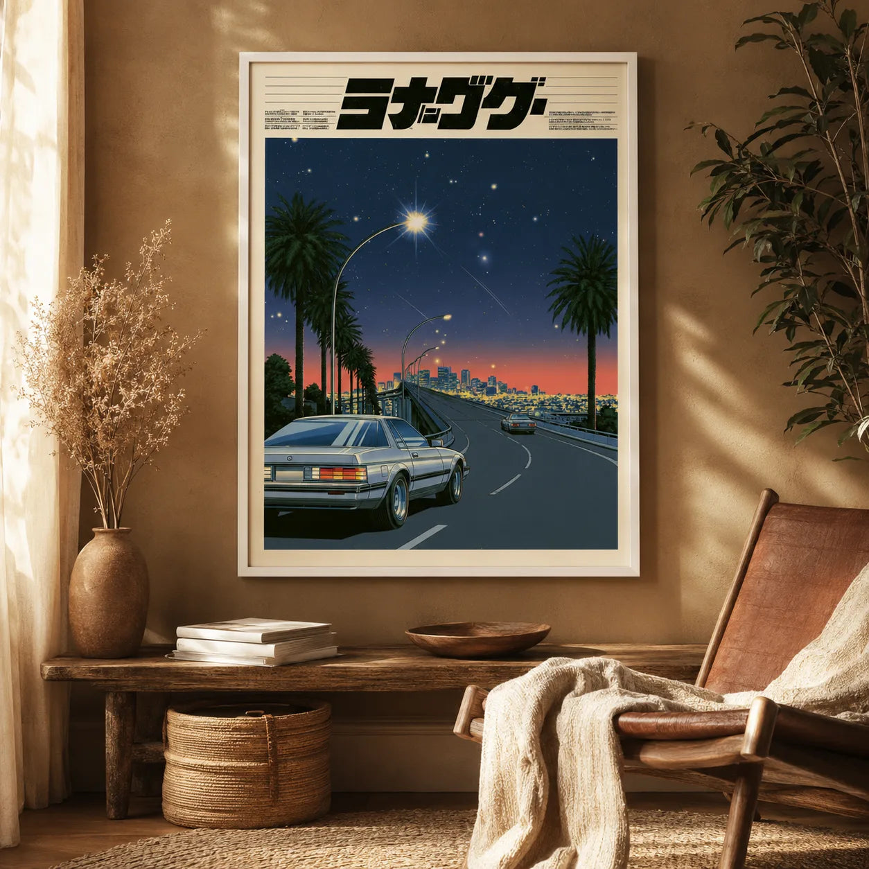 Japanese Night Drive Wall Art Decor - Wall Art Decor - in use