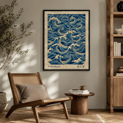 Japanese Ocean Waves Wall Art Decor - Wall Art Decor - in use