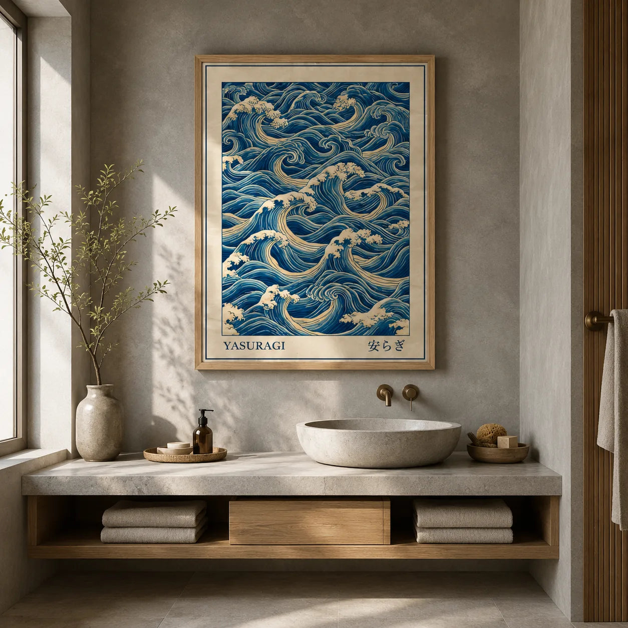 Japanese Ocean Waves Wall Art Decor - Wall Art Decor - styled