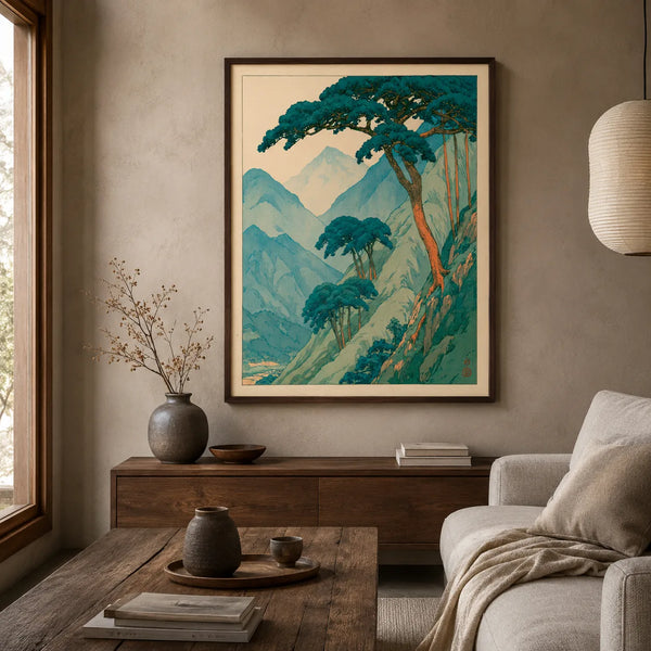 Japanese Pine Mountain Wall Art Decor