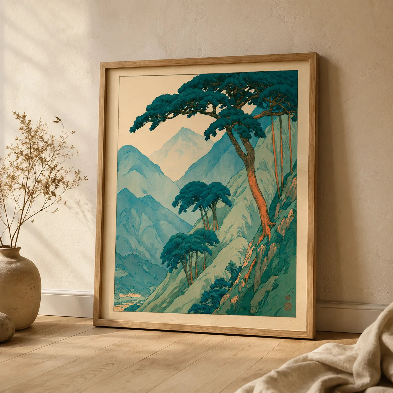 Japanese Pine Mountain Wall Art Decor - Wall Art Decor - side view