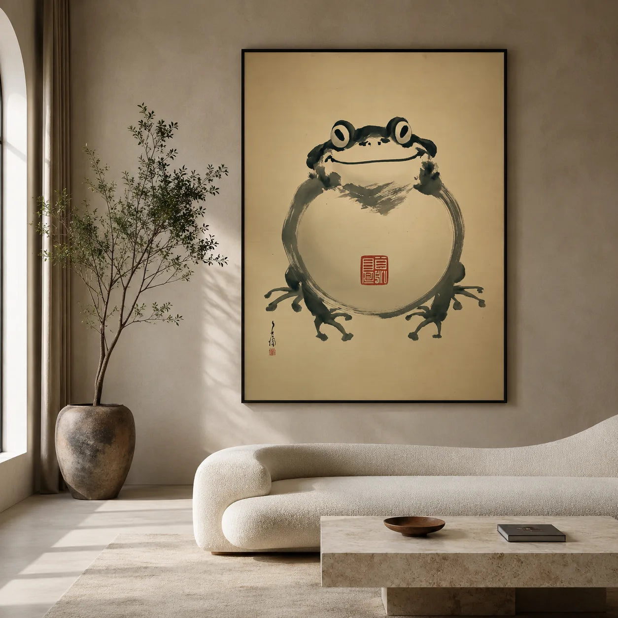 Japanese Smiling Frog Wall Art Decor - Wall Art Decor - close up