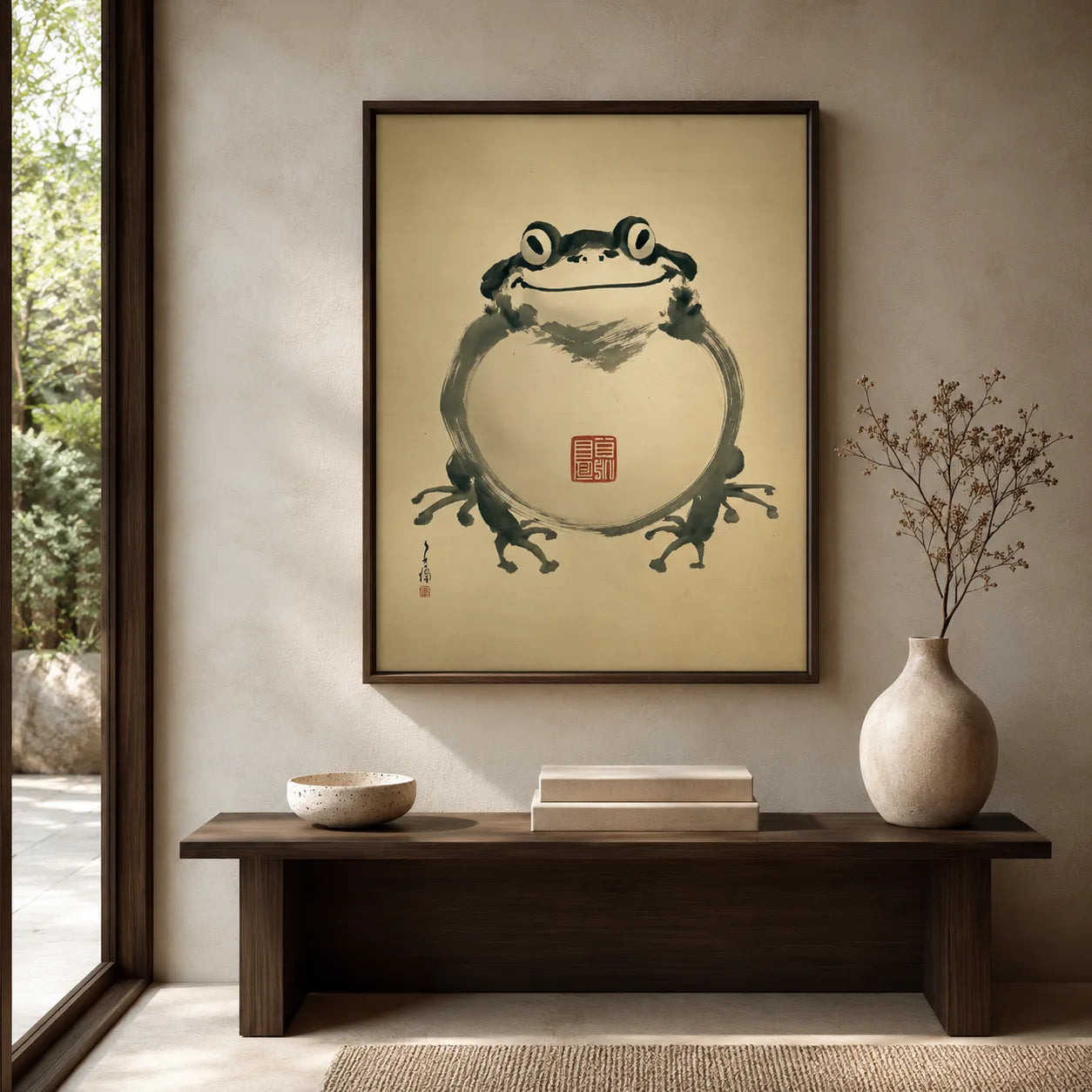 Japanese Smiling Frog Wall Art Decor - Wall Art Decor - detail