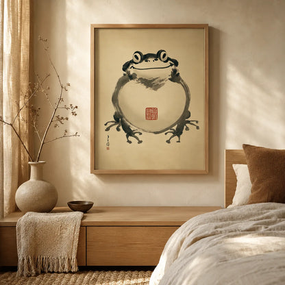 Japanese Smiling Frog Wall Art Decor - Wall Art Decor - in use