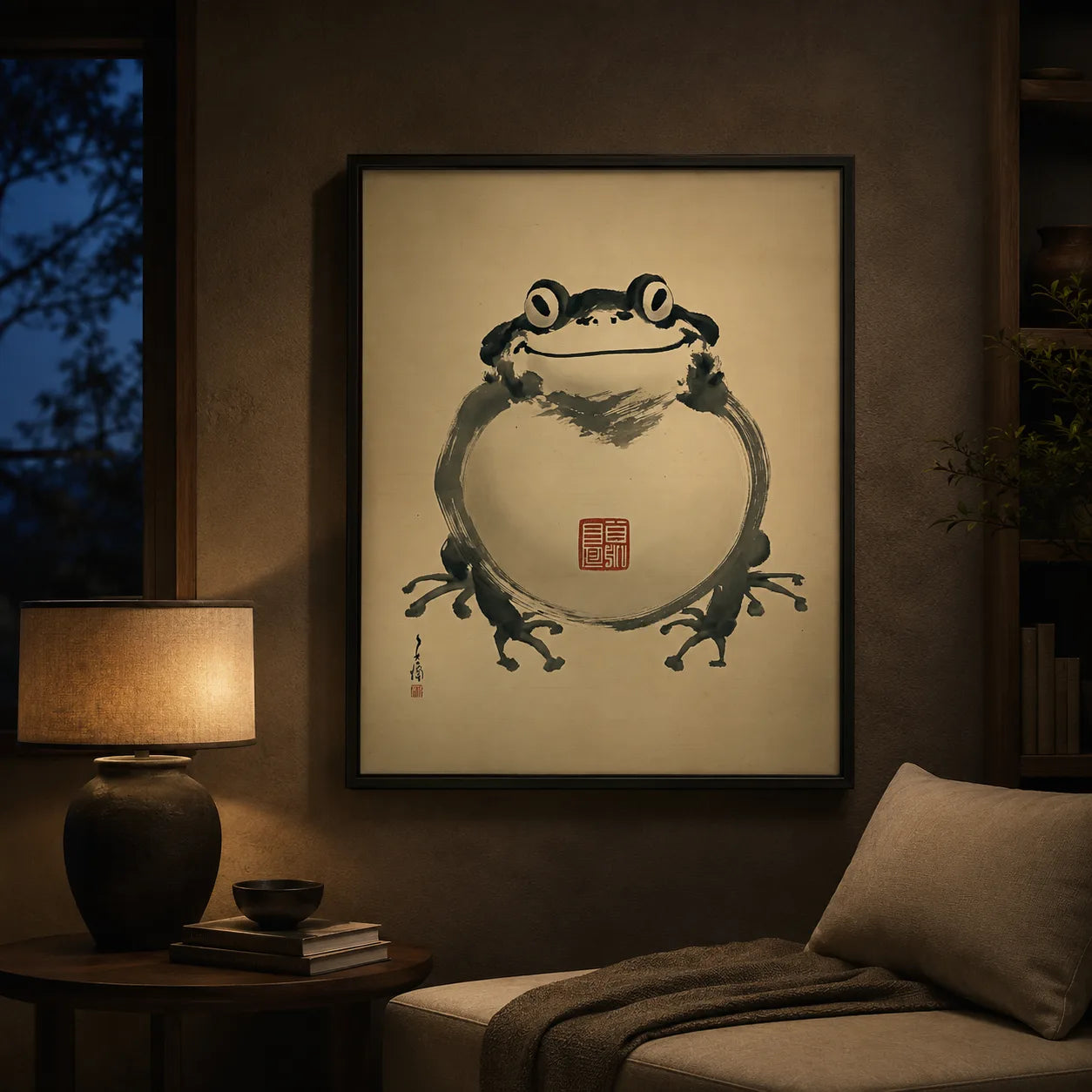 Japanese Smiling Frog Wall Art Decor - Wall Art Decor - lifestyle