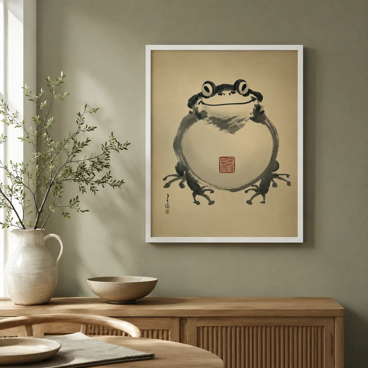 Japanese Smiling Frog Wall Art Decor - Wall Art Decor - styled
