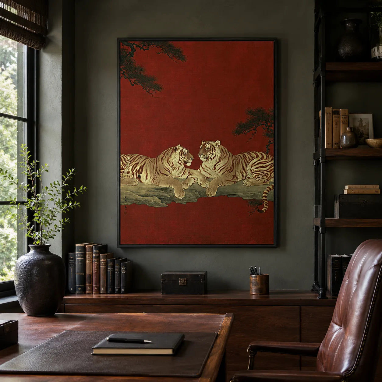 Japanese Tiger Duo Wall Art Decor - Wall Art Decor - alternate angle
