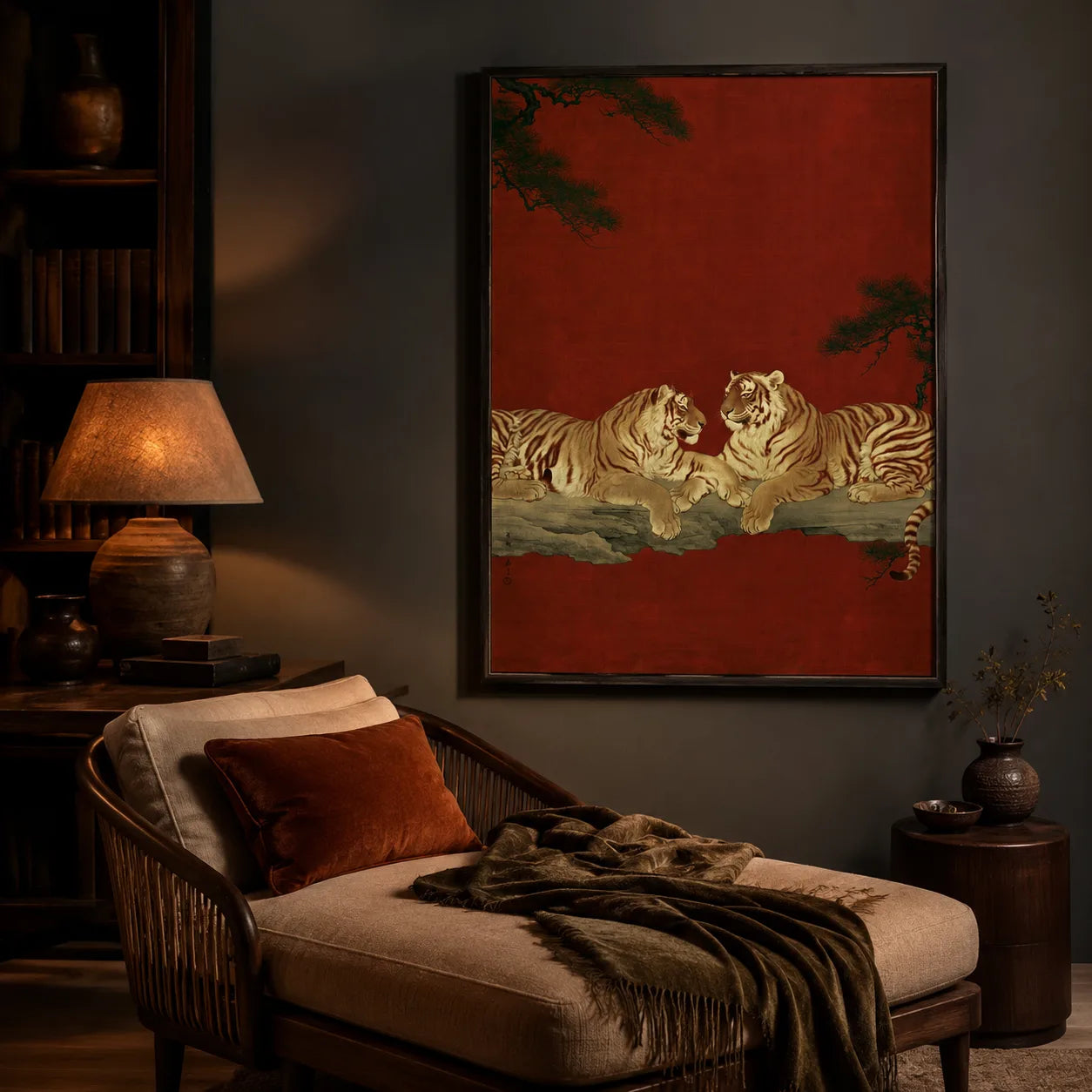 Japanese Tiger Duo Wall Art Decor - Wall Art Decor - lifestyle