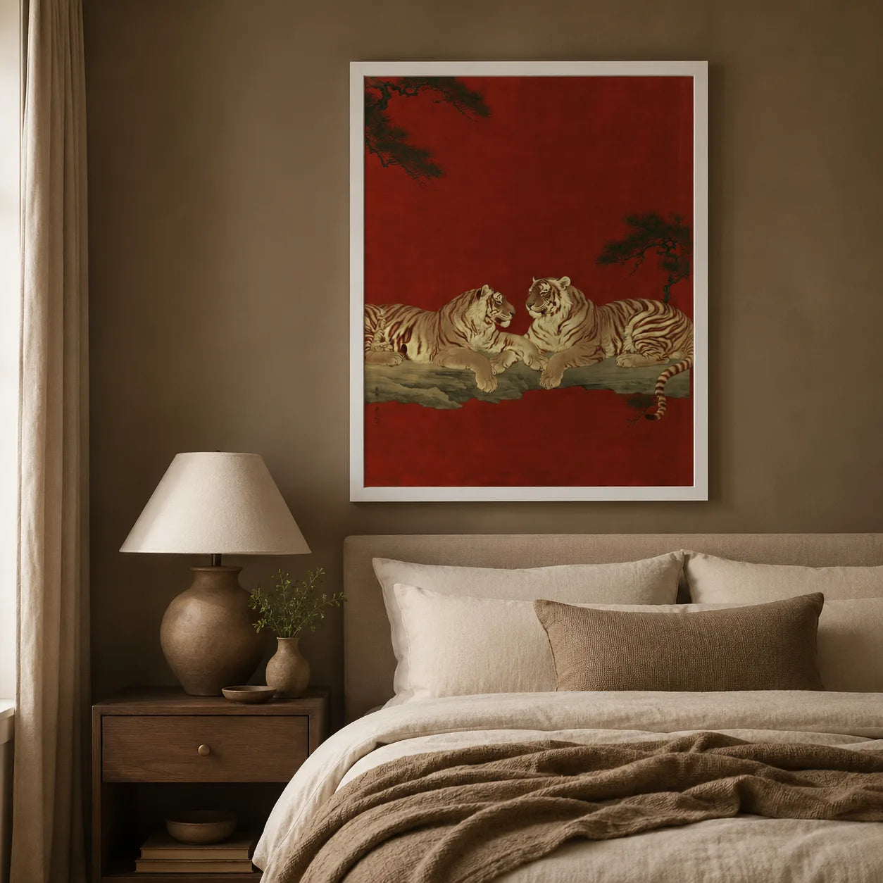 Japanese Tiger Duo Wall Art Decor - Wall Art Decor - styled