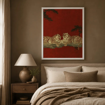 Japanese Tiger Duo Wall Art Decor - Wall Art Decor - styled
