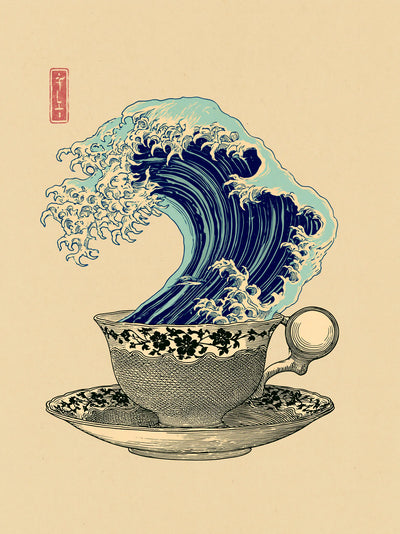 Japanese Wave Teacup Wall Art Decor