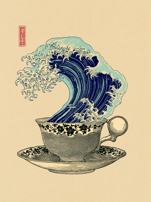 Japanese Wave Teacup Wall Art Decor