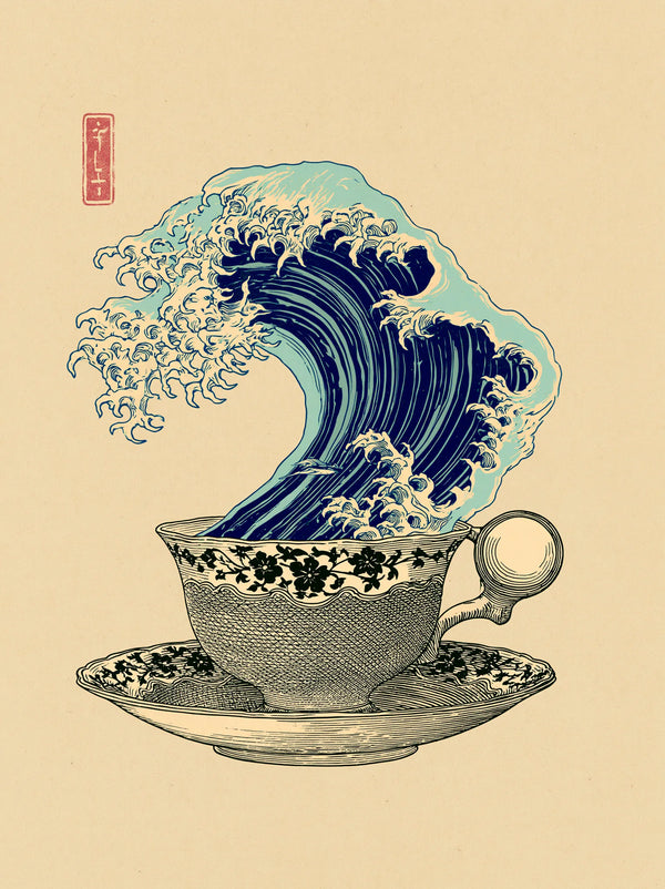 Japanese Wave Teacup Wall Art Decor