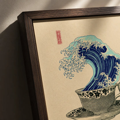Japanese Wave Teacup Wall Art Decor - Wall Art Decor - packaging