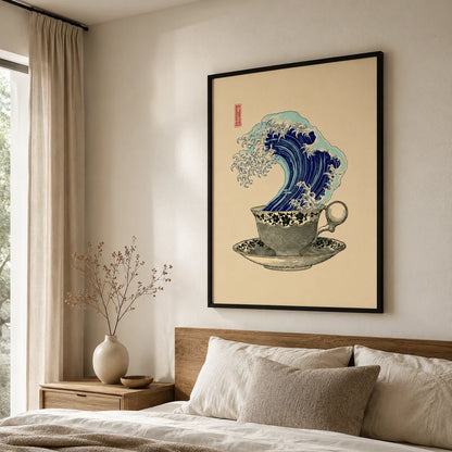 Japanese Wave Teacup Wall Art Decor - Wall Art Decor - styled