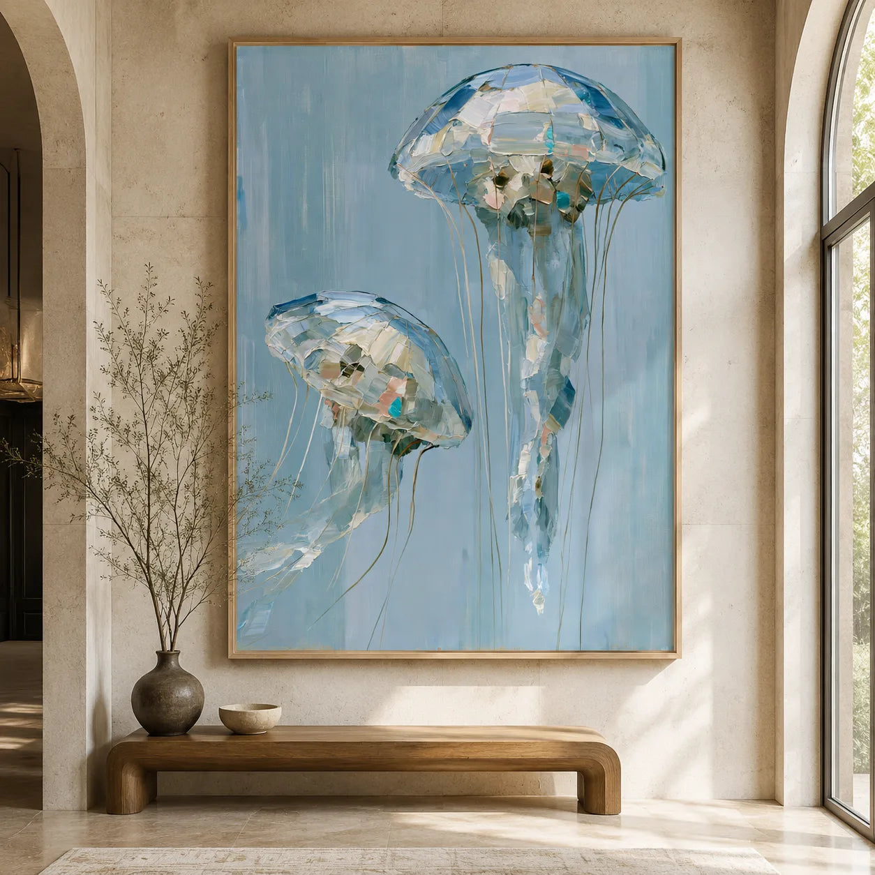 Jellyfish Duo Ocean Wall Art Decor - Wall Art Decor - close up