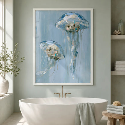 Jellyfish Duo Ocean Wall Art Decor - Wall Art Decor - detail