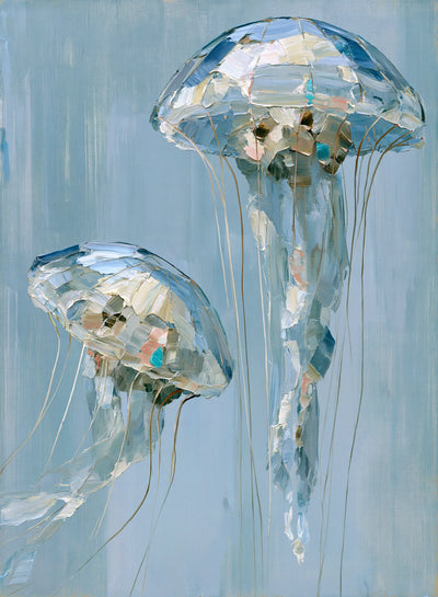 Jellyfish Duo Ocean Wall Art Decor