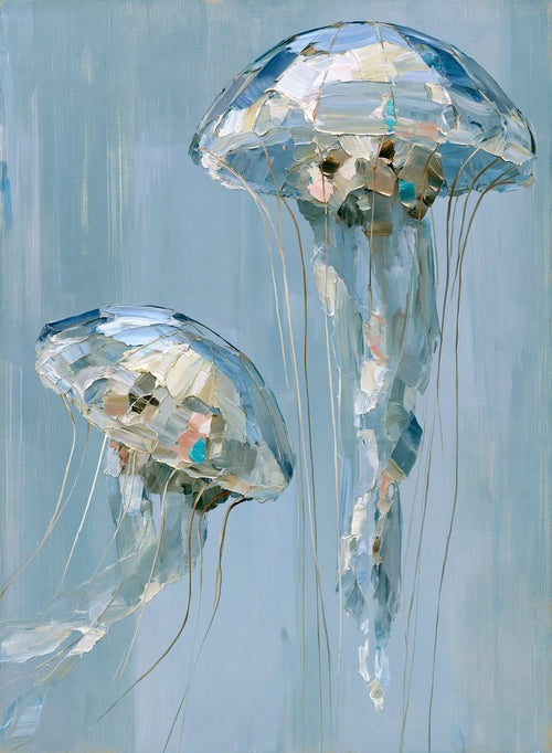 Jellyfish Duo Ocean Wall Art Decor