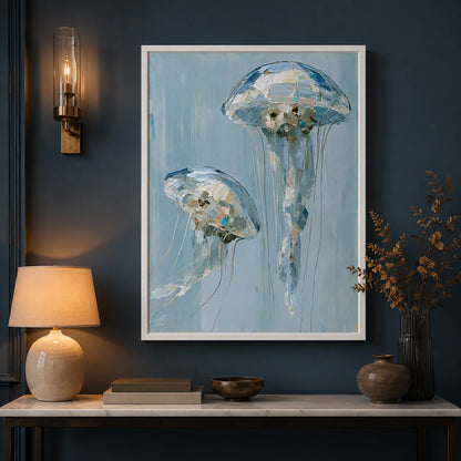 Jellyfish Duo Ocean Wall Art Decor - Wall Art Decor - lifestyle