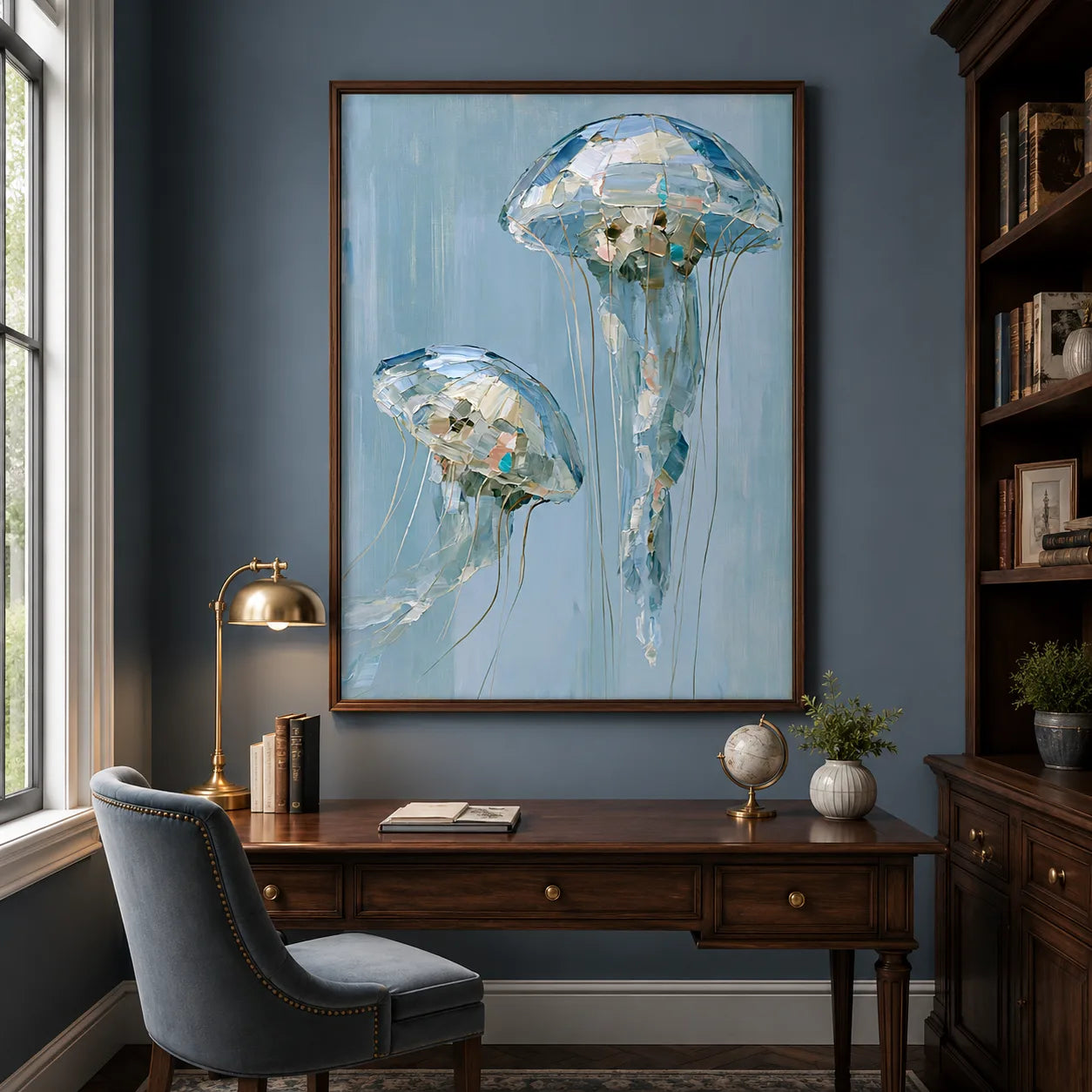 Jellyfish Duo Ocean Wall Art Decor - Wall Art Decor - styled