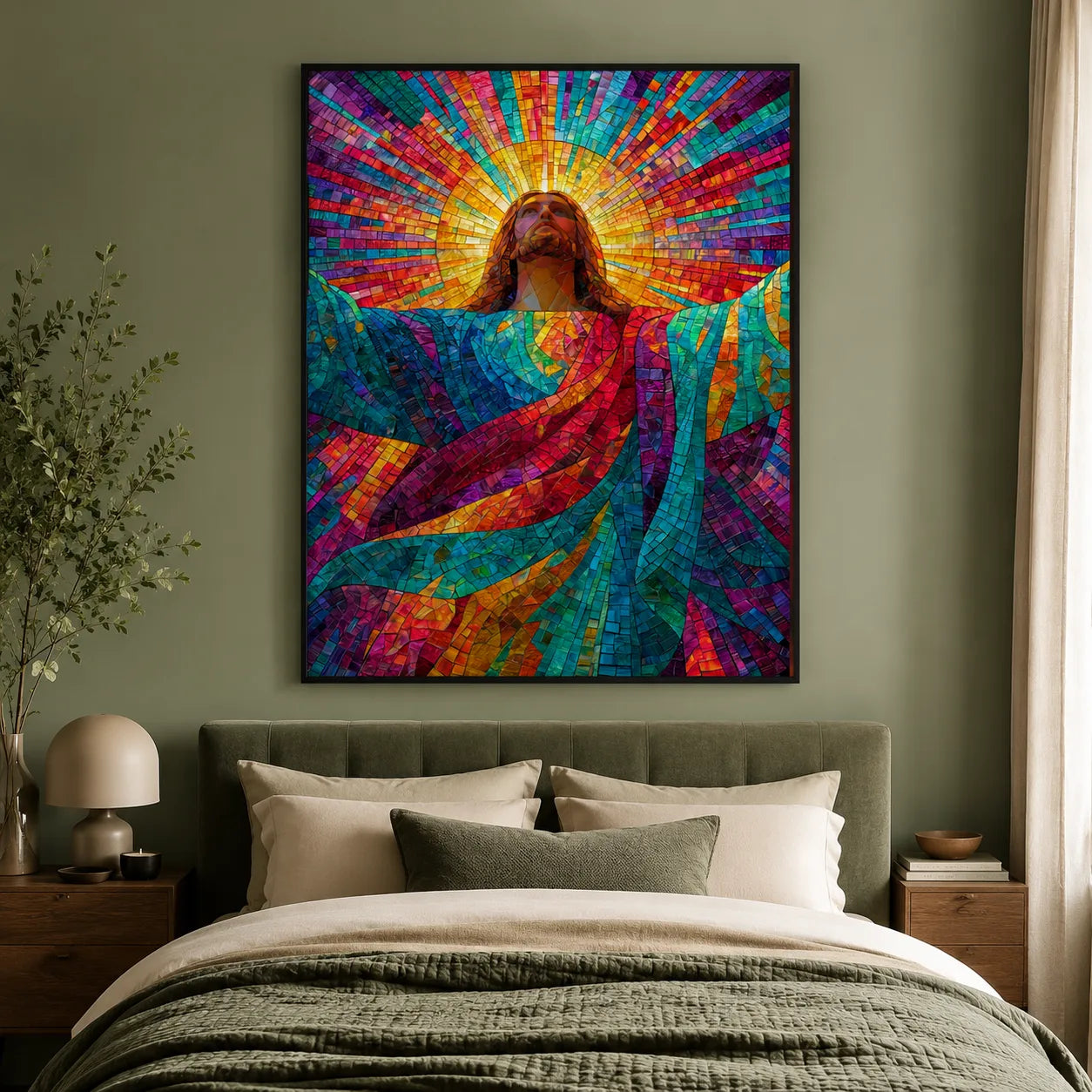Jesus Christ Stained Glass Wall Art Decor - Wall Art Decor - alternate angle