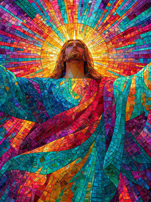 Jesus Christ Stained Glass Wall Art Decor
