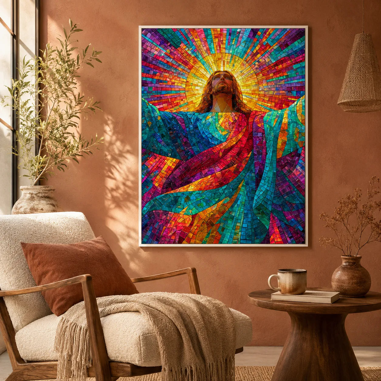 Jesus Christ Stained Glass Wall Art Decor - Wall Art Decor - in use