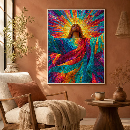 Jesus Christ Stained Glass Wall Art Decor - Wall Art Decor - in use
