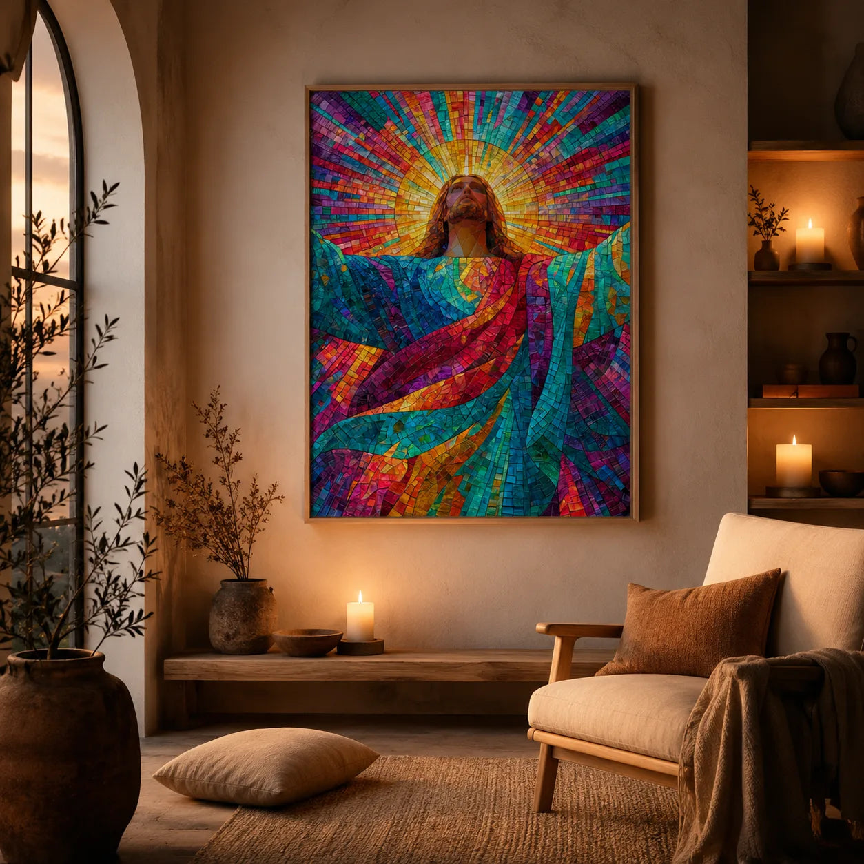 Jesus Christ Stained Glass Wall Art Decor - Wall Art Decor - lifestyle