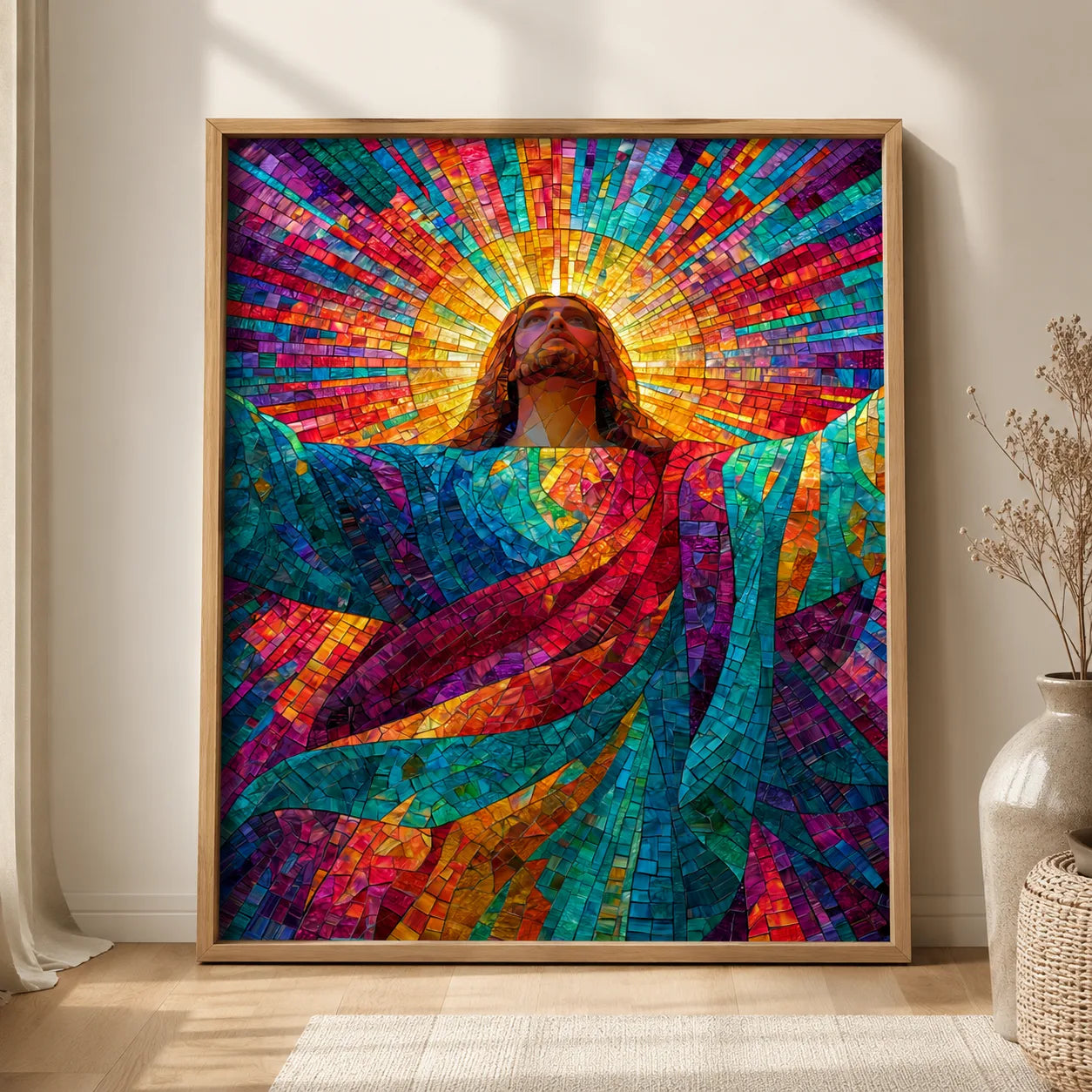 Jesus Christ Stained Glass Wall Art Decor - Wall Art Decor - side view