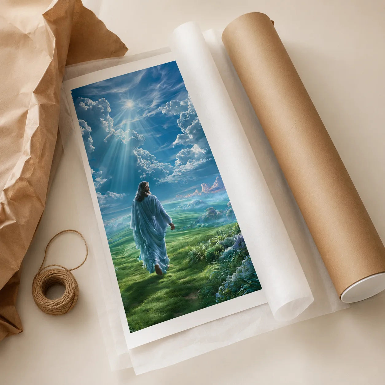 Jesus Walking Toward Heaven Wall Art Decor - Wall Art Decor - back view