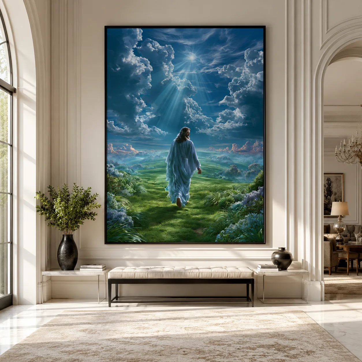 Jesus Walking Toward Heaven Wall Art Decor - Wall Art Decor - close up