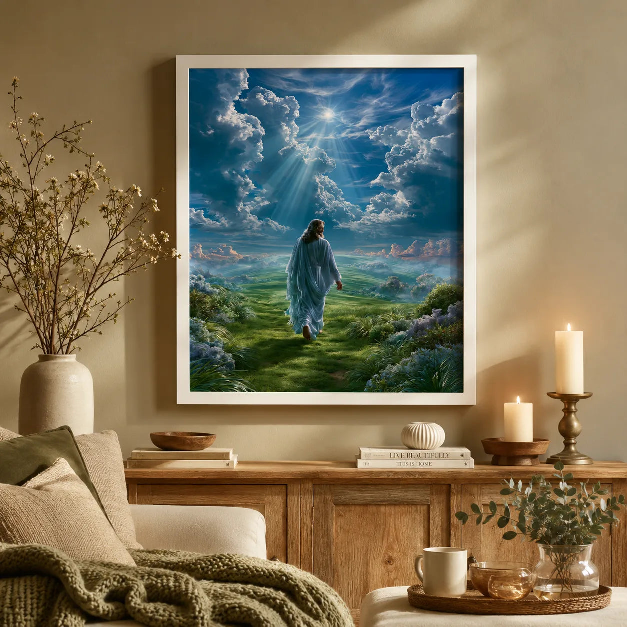 Jesus Walking Toward Heaven Wall Art Decor - Wall Art Decor - in use