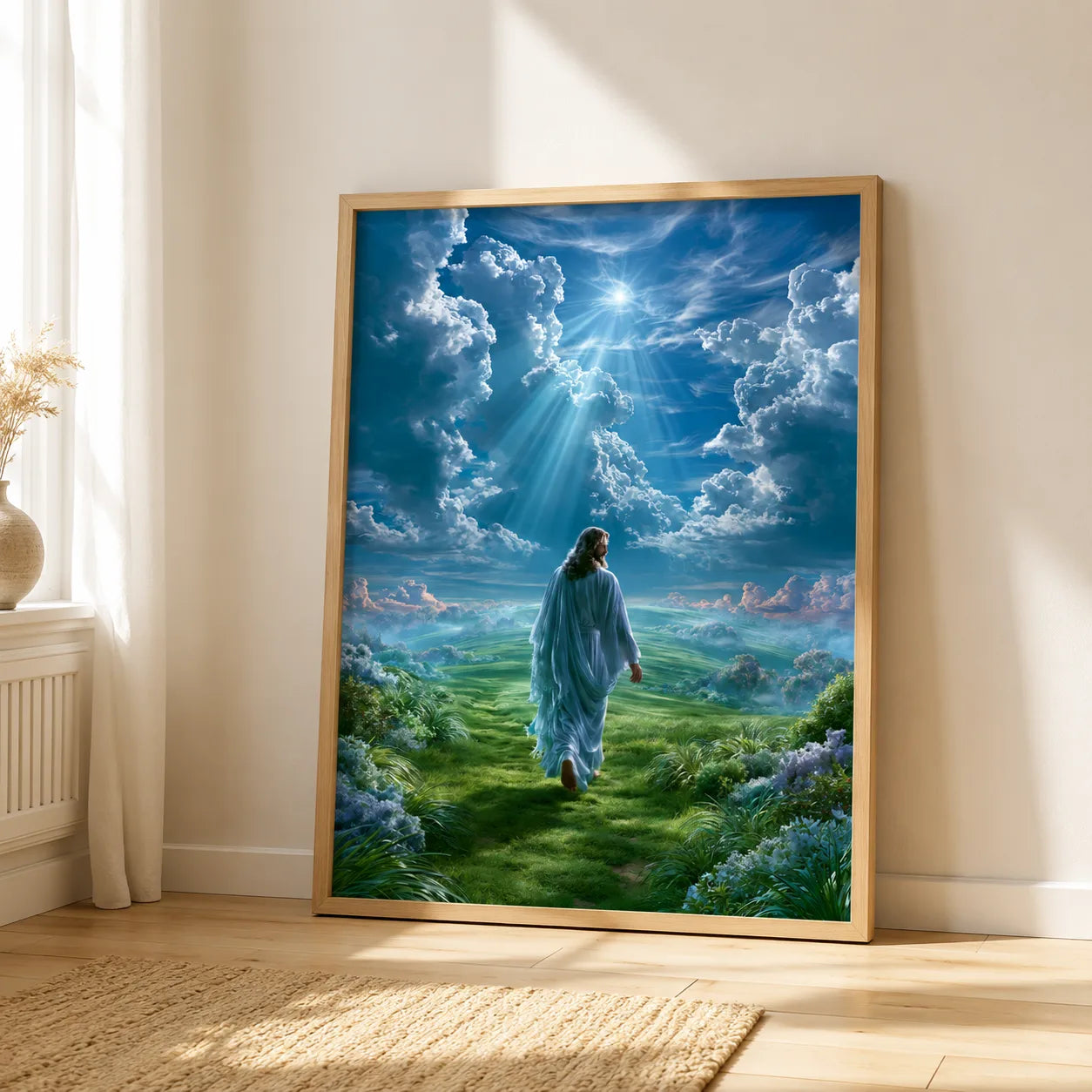 Jesus Walking Toward Heaven Wall Art Decor - Wall Art Decor - side view