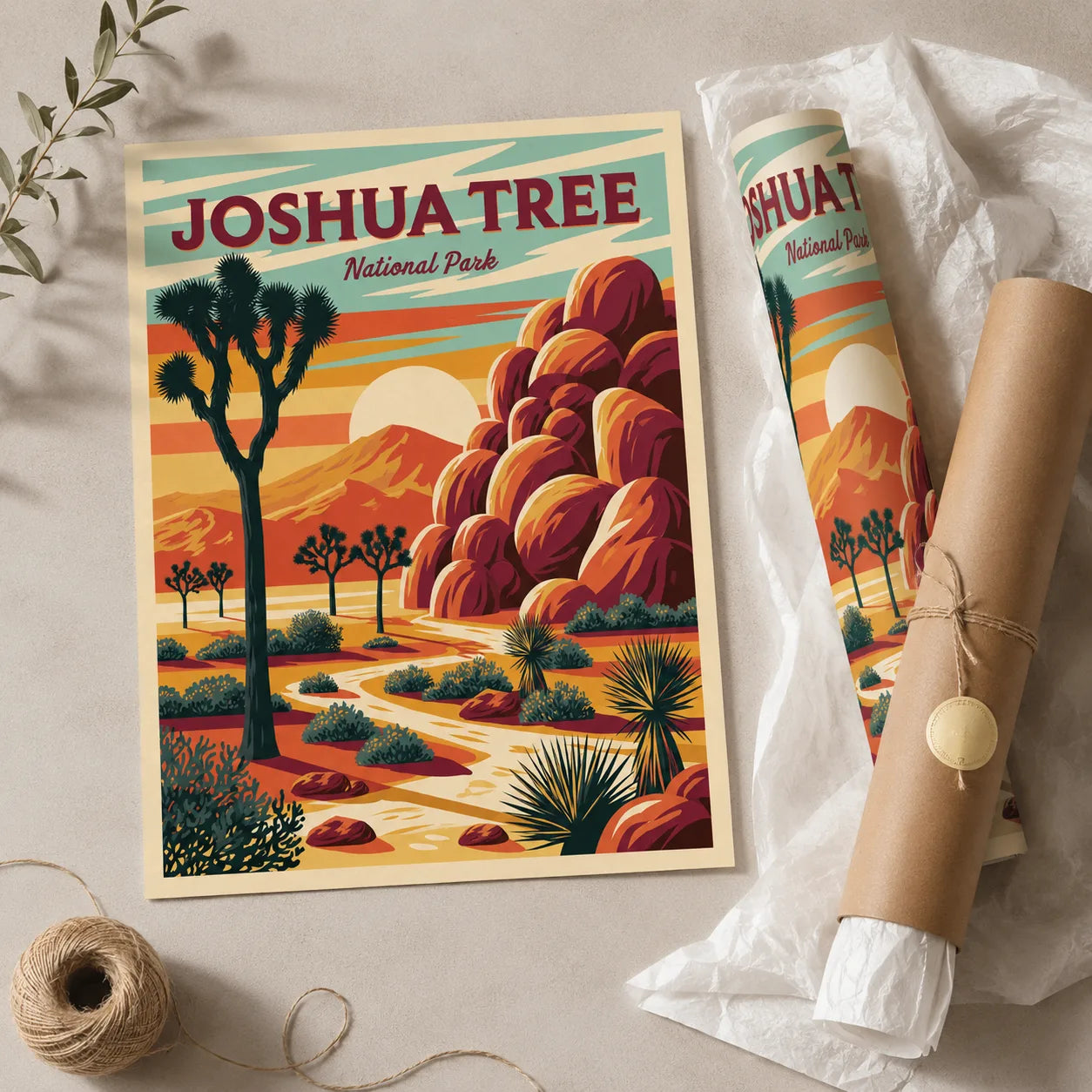 Joshua Tree National Park Wall Art Decor - Wall Art Decor - back view