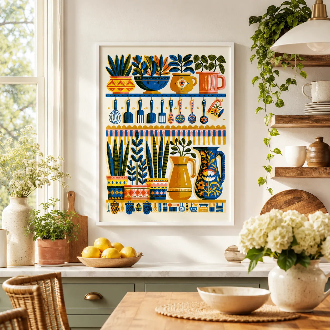 Kitchen Garden Shelf Wall Art Decor - Wall Art Decor - detail