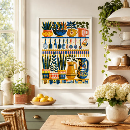 Kitchen Garden Shelf Wall Art Decor - Wall Art Decor - detail